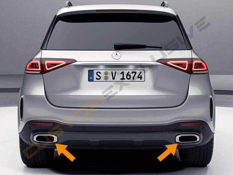 Mercedes GLC/GLE X253/V167 nightpakket uitlaatsierstukken hoogglans zwart