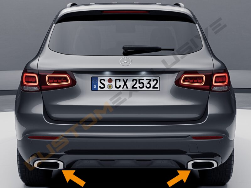 Mercedes GLC/GLE X253/V167 nightpakket uitlaatsierstukken hoogglans zwart - Afbeelding 2