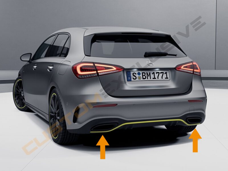 Mercedes nightpakket uitlaatsierstukken hoogglans zwart